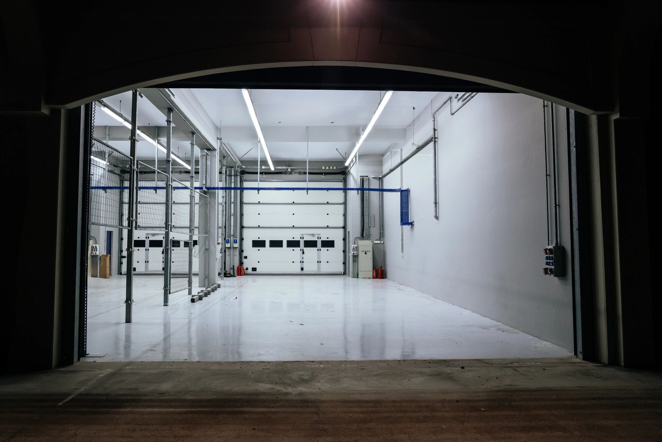 Bright modern garage interior